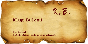 Klug Bulcsú névjegykártya
